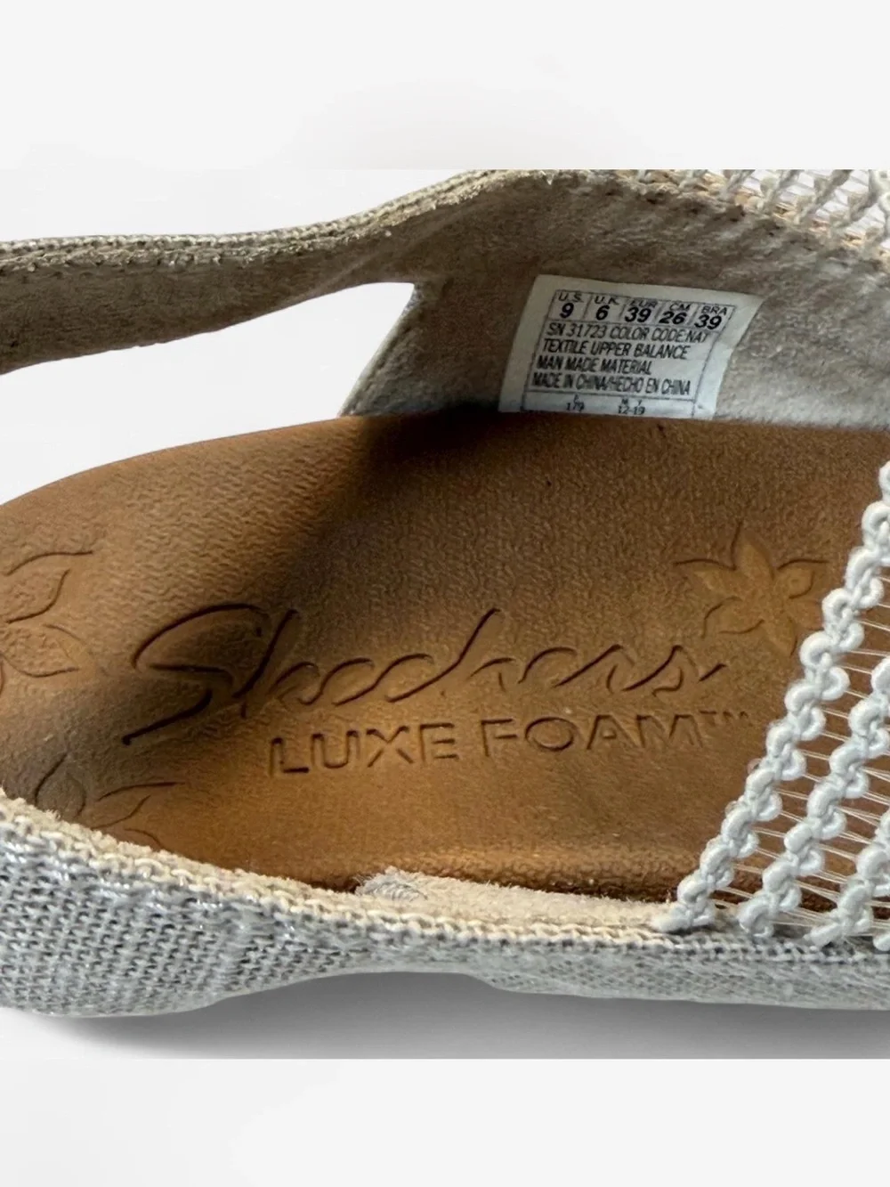 Skechers Women's Silver Elastic Strap Sandals